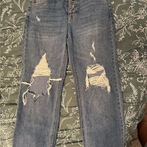 Wild Fable Ripped Blue Straight Leg Jeans